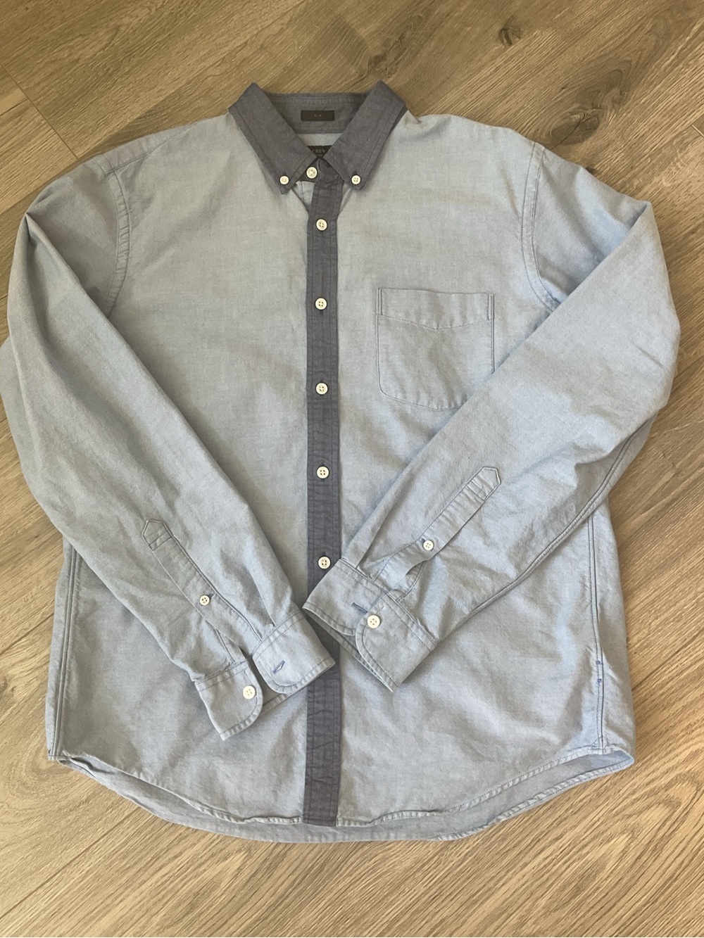 ***J.Crew Oxford Slim Chambray with contrasting Blue Button-Down Shirt.